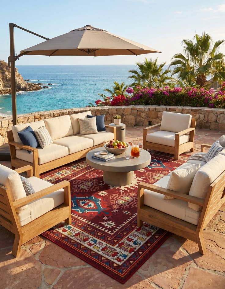 Detail image of 7' 10 x 10' Easy-Clean Baja Indoor / Outdoor Rug