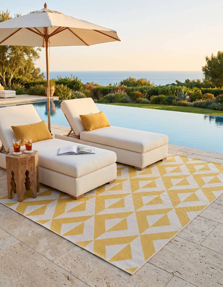 Detail image of 5' 3 x 8' Easy-Clean Jill Zarin Napa Indoor / Outdoor Rug