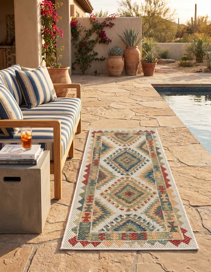 Detail image of 2' x 4' Easy-Clean Baja Indoor / Outdoor Runner Rug