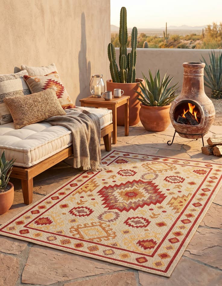 Detail image of 4' x 6' Easy-Clean Baja Indoor / Outdoor Rug