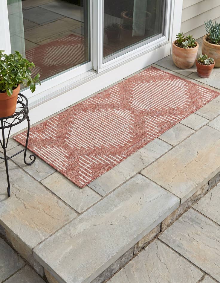 Detail image of 2' x 4' Easy-Clean Modern Indoor / Outdoor Runner Rug