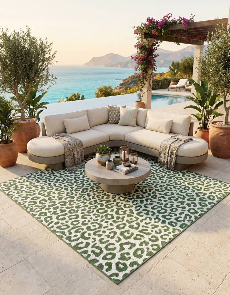 Detail image of 6' x 6' Easy-Clean Safari Indoor / Outdoor Square Rug