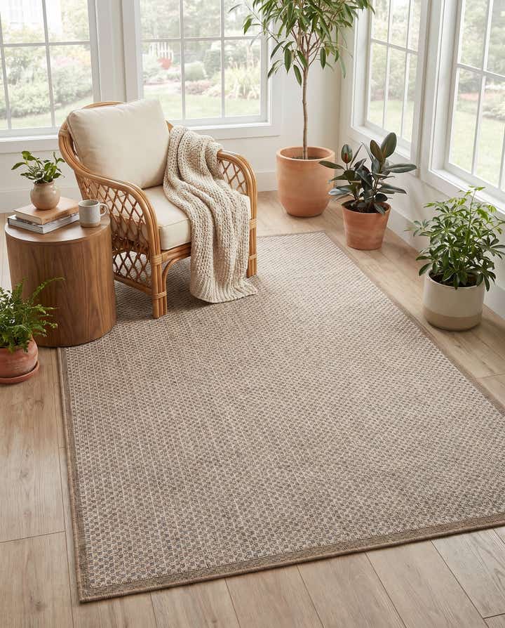 5' x 8' Easy-Clean Border Indoor / Outdoor Rug