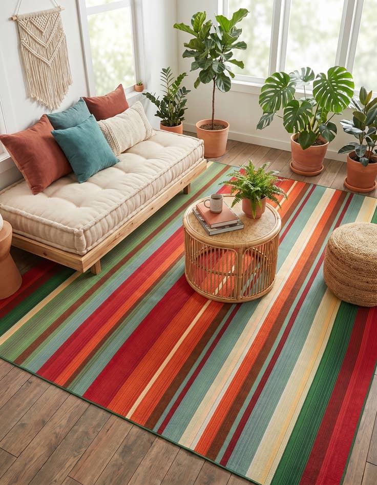 Detail image of 7' 10 x 11' Easy-Clean Modern Indoor / Outdoor Rug