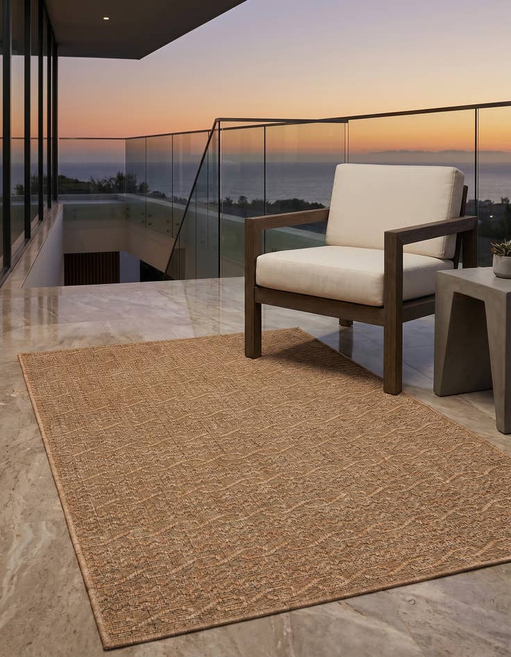 Detail image of 3' 3 x 5' Easy-Clean Modern Indoor / Outdoor Rug
