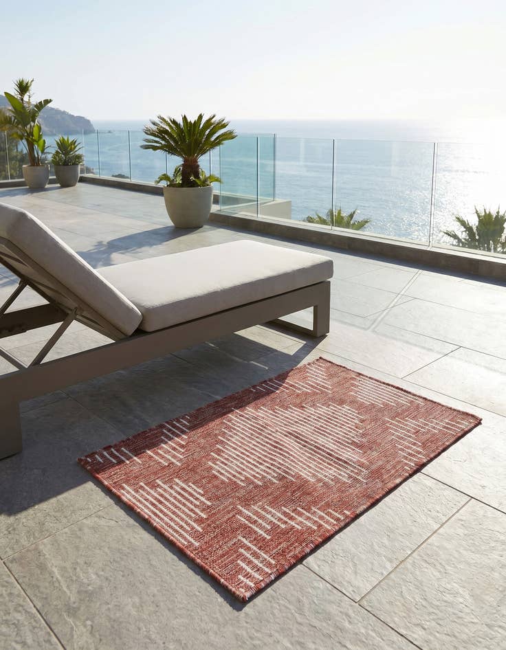Detail image of 2' x 3' Easy-Clean Modern Indoor / Outdoor Rug