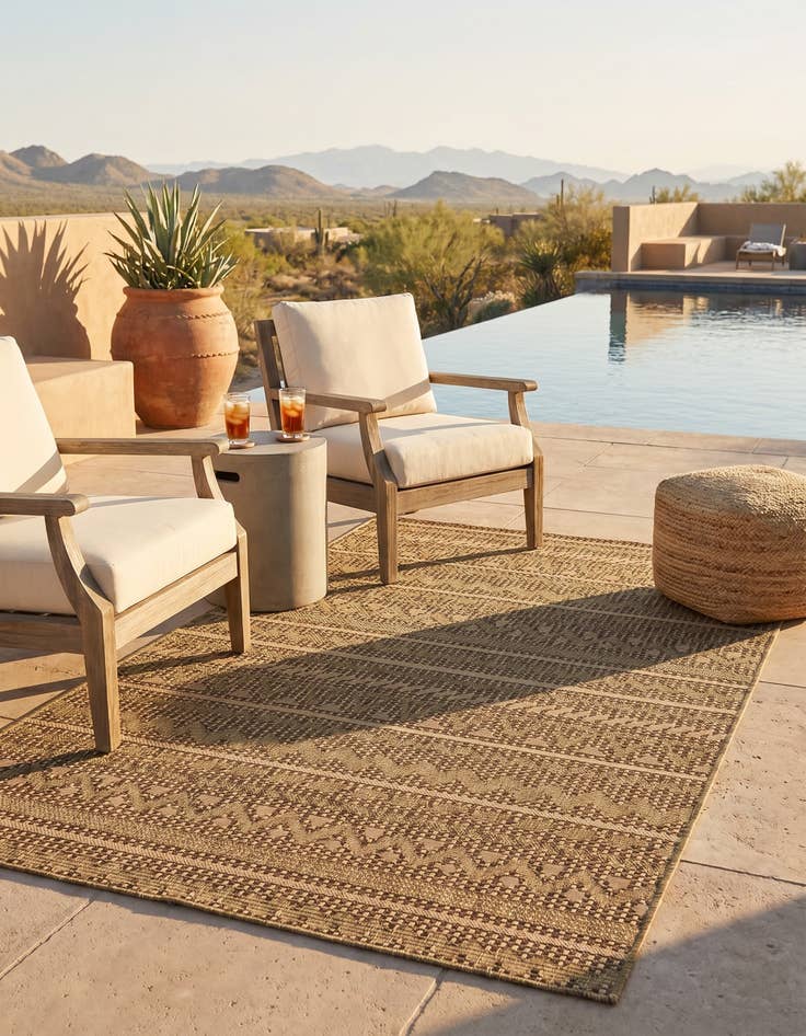 Detail image of 5' x 8' Easy-Clean Modern Indoor / Outdoor Rug