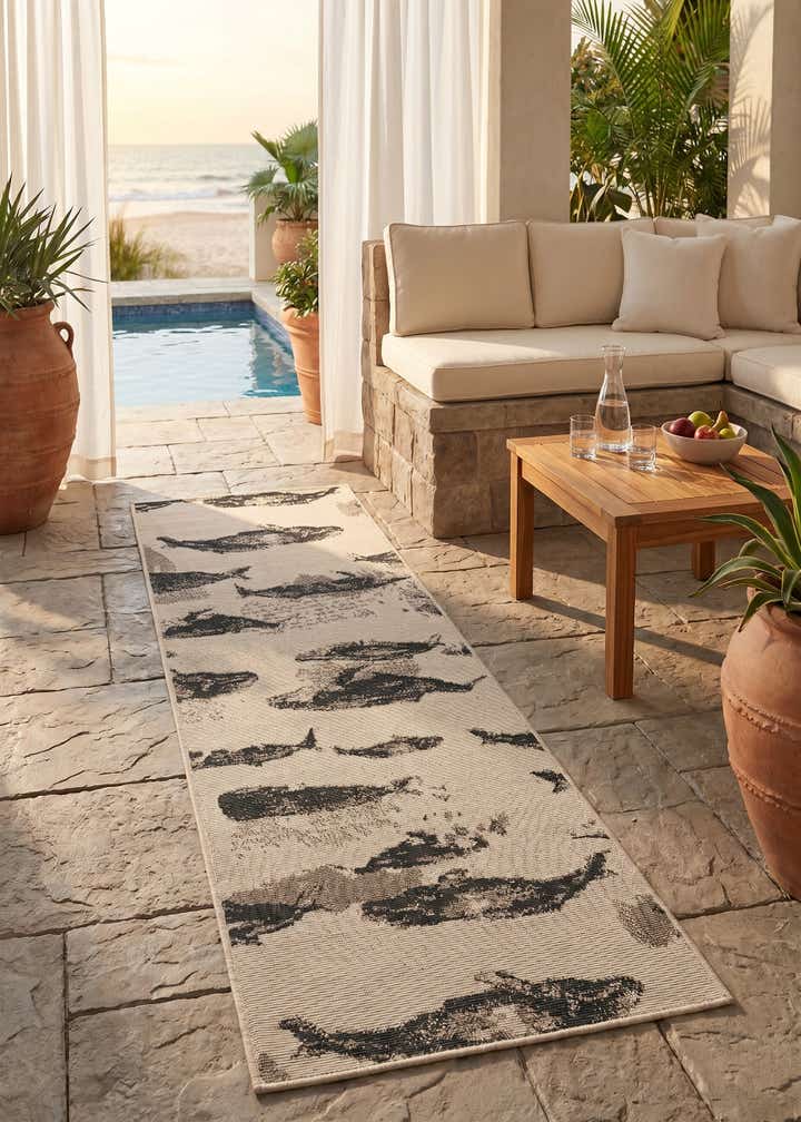 2' x 6' Easy-Clean Coastal Indoor / Outdoor Runner Rug