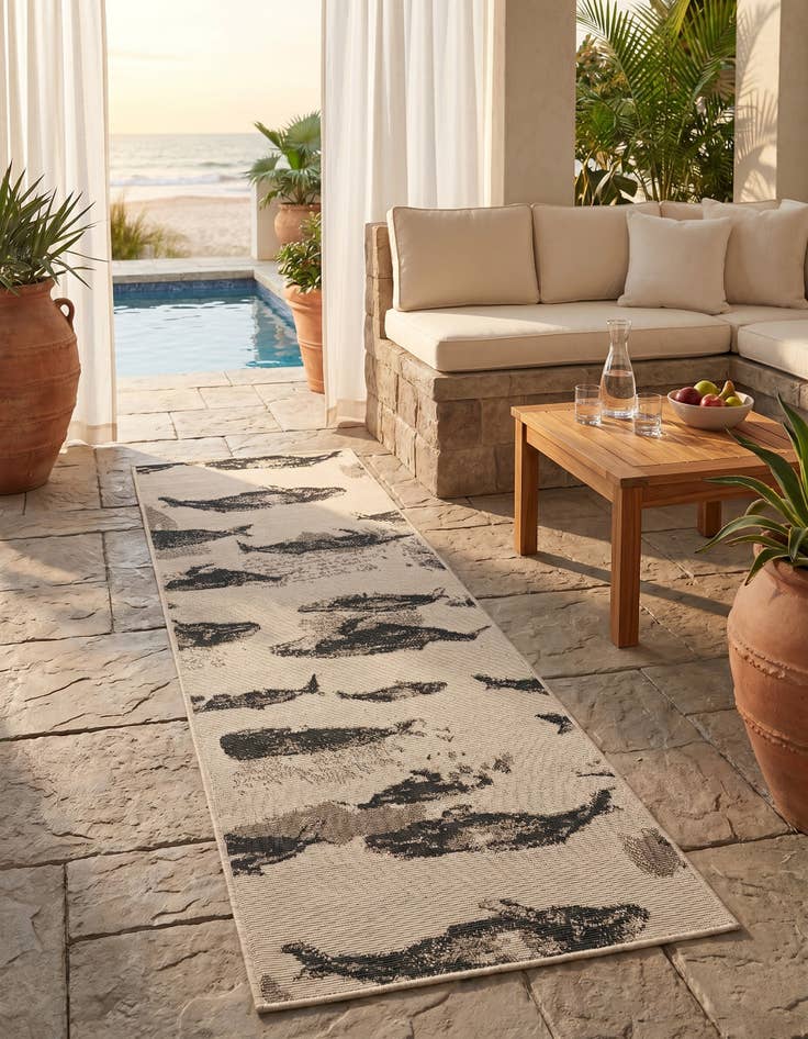Detail image of 2' x 6' Easy-Clean Coastal Indoor / Outdoor Runner Rug