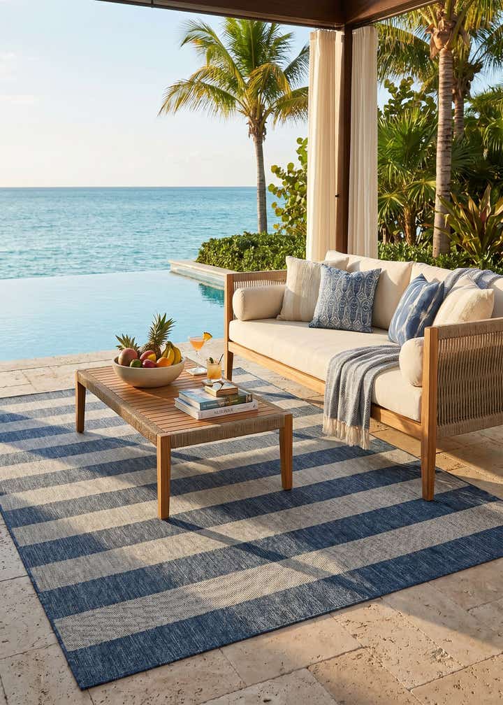 7' x 10' Easy-Clean Ribbon Indoor / Outdoor Rug