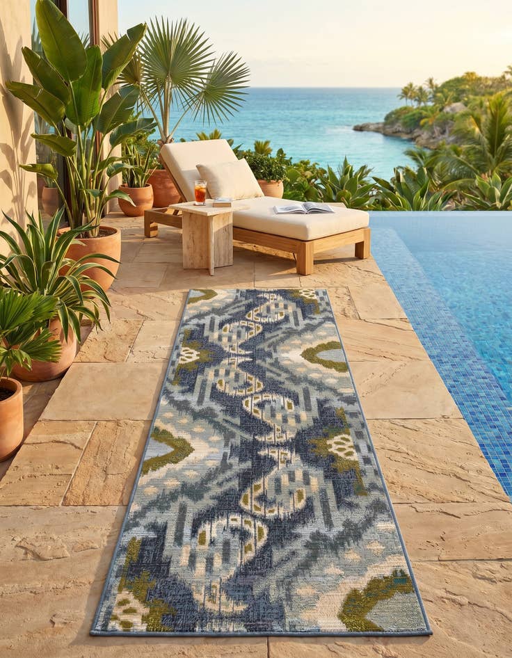 Detail image of 2' x 6' Easy-Clean Modern Indoor / Outdoor Runner Rug
