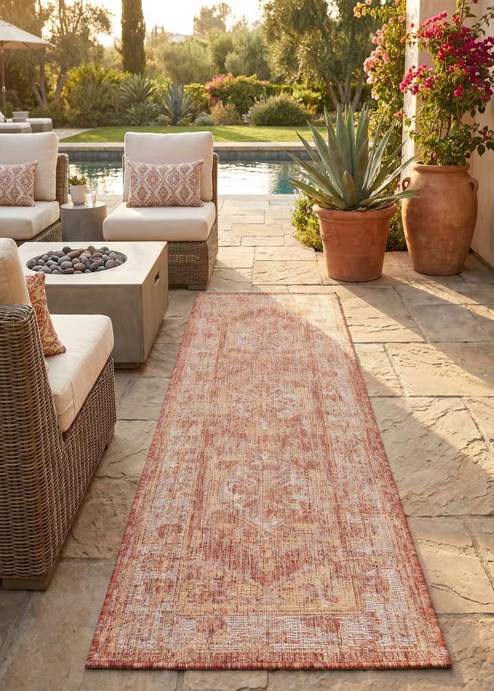 2' x 8' Easy-Clean Traditional Indoor / Outdoor Runner Rug