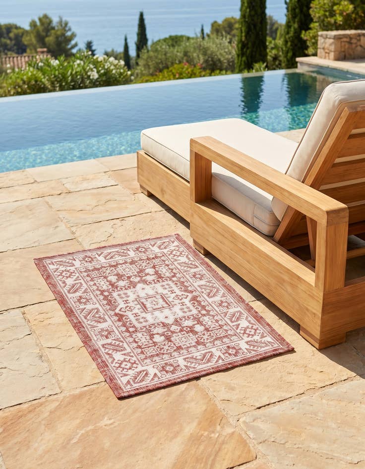 Detail image of 2' x 3' Easy-Clean Aztec Indoor / Outdoor Rug