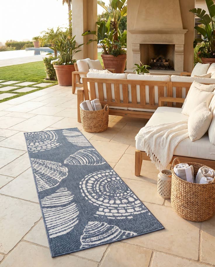 Detail image of 2' x 6' Easy-Clean Coastal Indoor / Outdoor Runner Rug