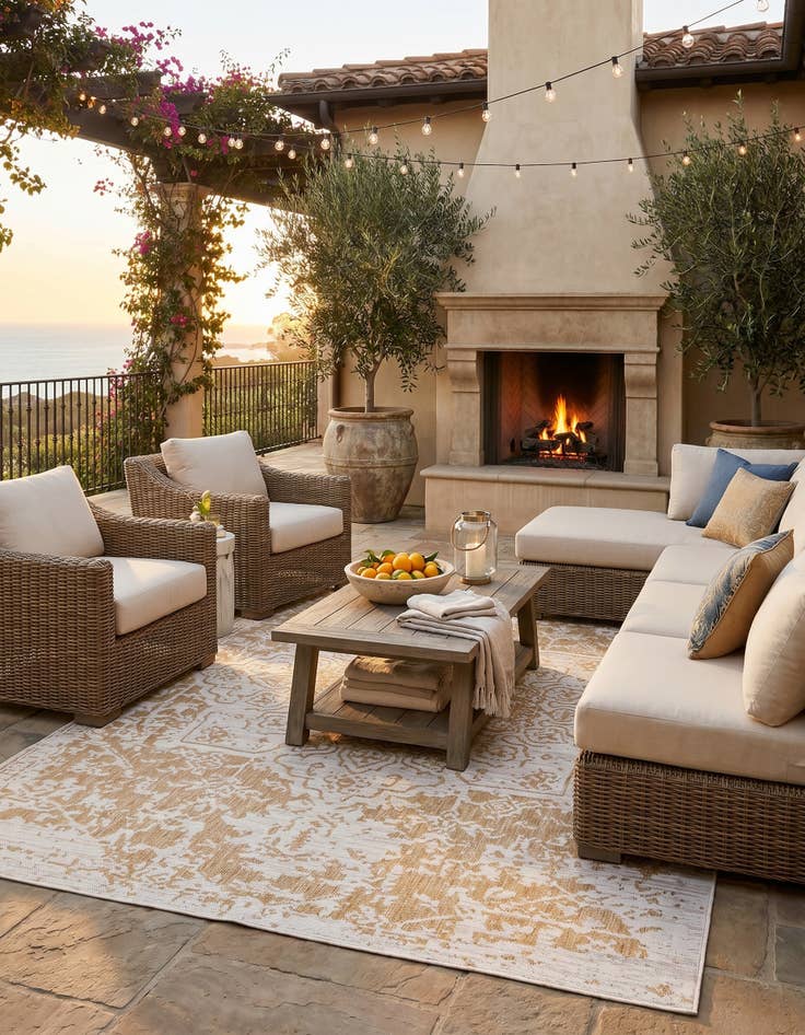 Detail image of 7' 10 x 10' Easy-Clean Jill Zarin Dubai Indoor / Outdoor Rug