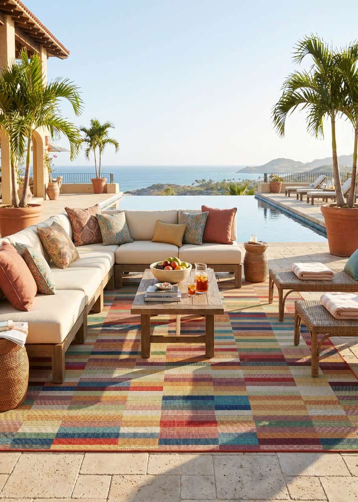 7' 10 x 10' Easy-Clean Baja Indoor / Outdoor Rug