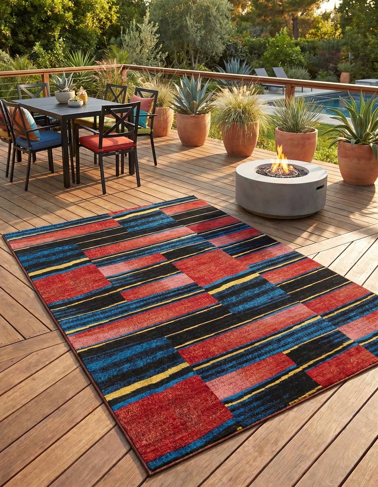 Detail image of 5' x 7' Easy-Clean Modern Indoor / Outdoor Rug