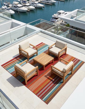 Easy-Clean Modern Indoor / Outdoor Square Rug