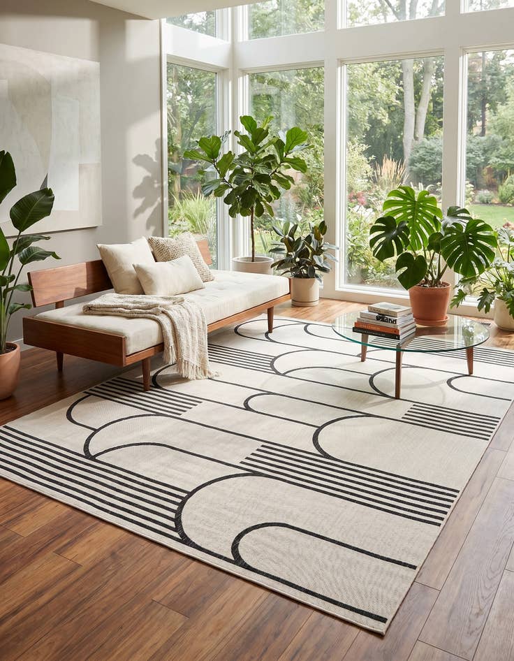 Detail image of 9' x 12' Easy-Clean Modern Indoor / Outdoor Rug