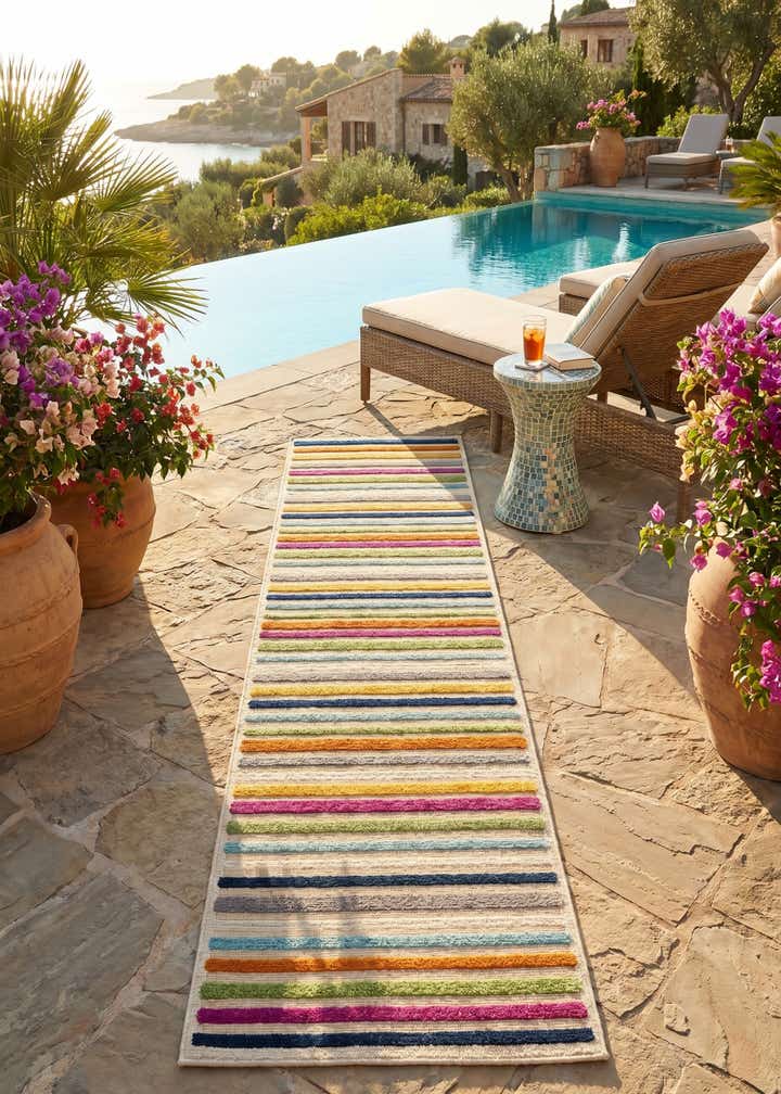 2' x 10' Easy-Clean Aruba Indoor / Outdoor Runner Rug