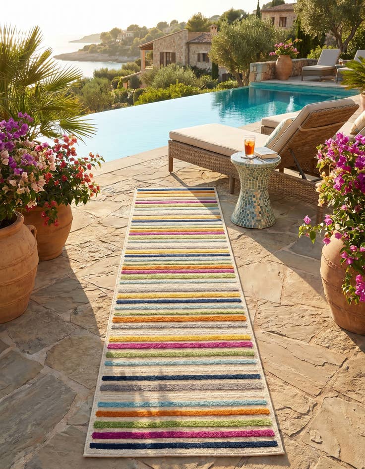 Detail image of 2' x 10' Easy-Clean Aruba Indoor / Outdoor Runner Rug