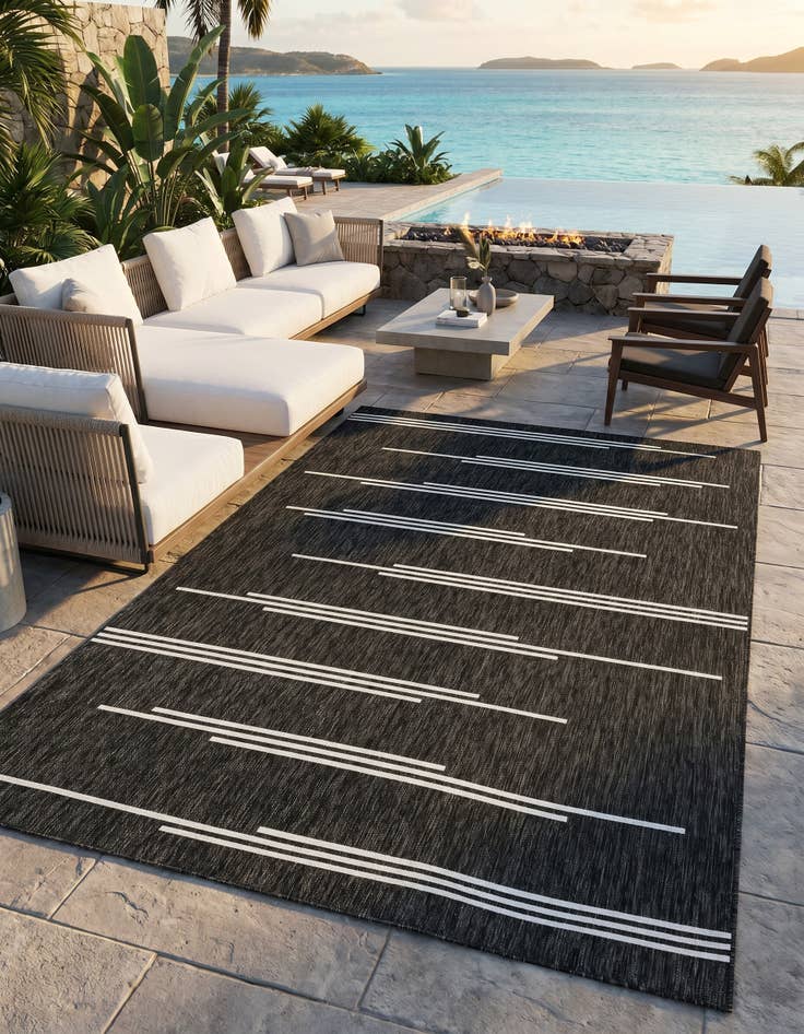 Detail image of 6' x 9' Easy-Clean Modern Indoor / Outdoor Rug