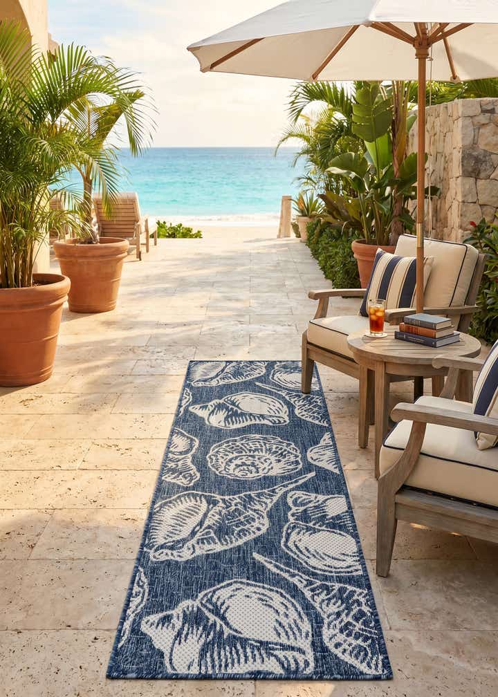 2' x 6' Easy-Clean Coastal Indoor / Outdoor Runner Rug