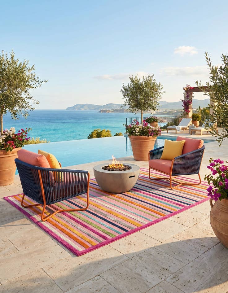 Detail image of 7' x 10' Easy-Clean Aruba Indoor / Outdoor Rug