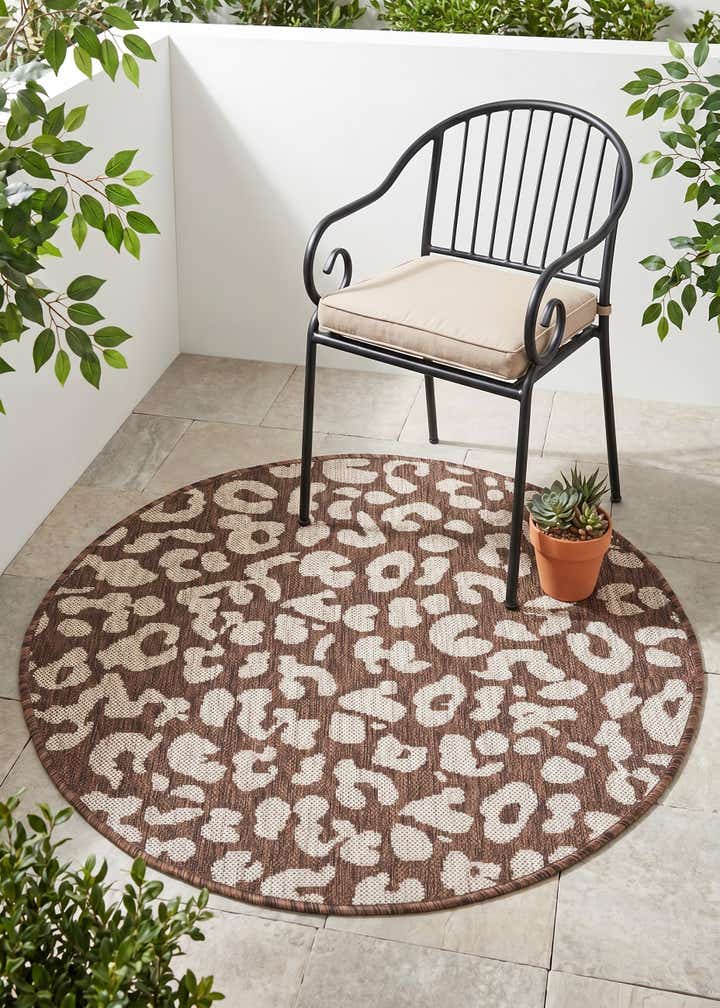 3' x 3' Easy-Clean Safari Indoor / Outdoor Round Rug