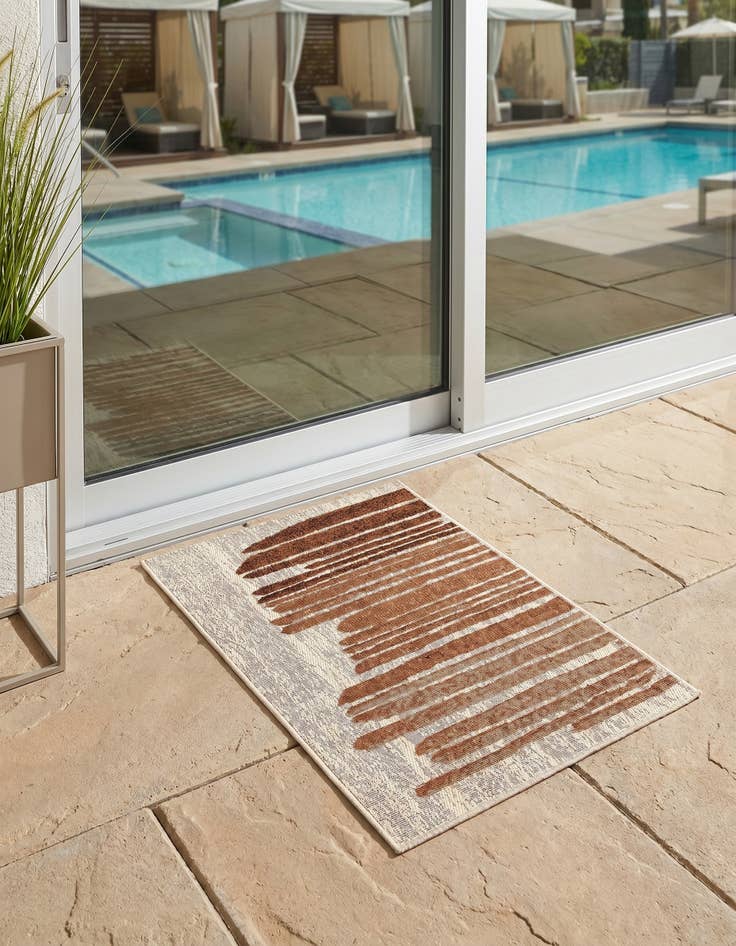 Detail image of 2' x 3' Easy-Clean Modern Indoor / Outdoor Rug