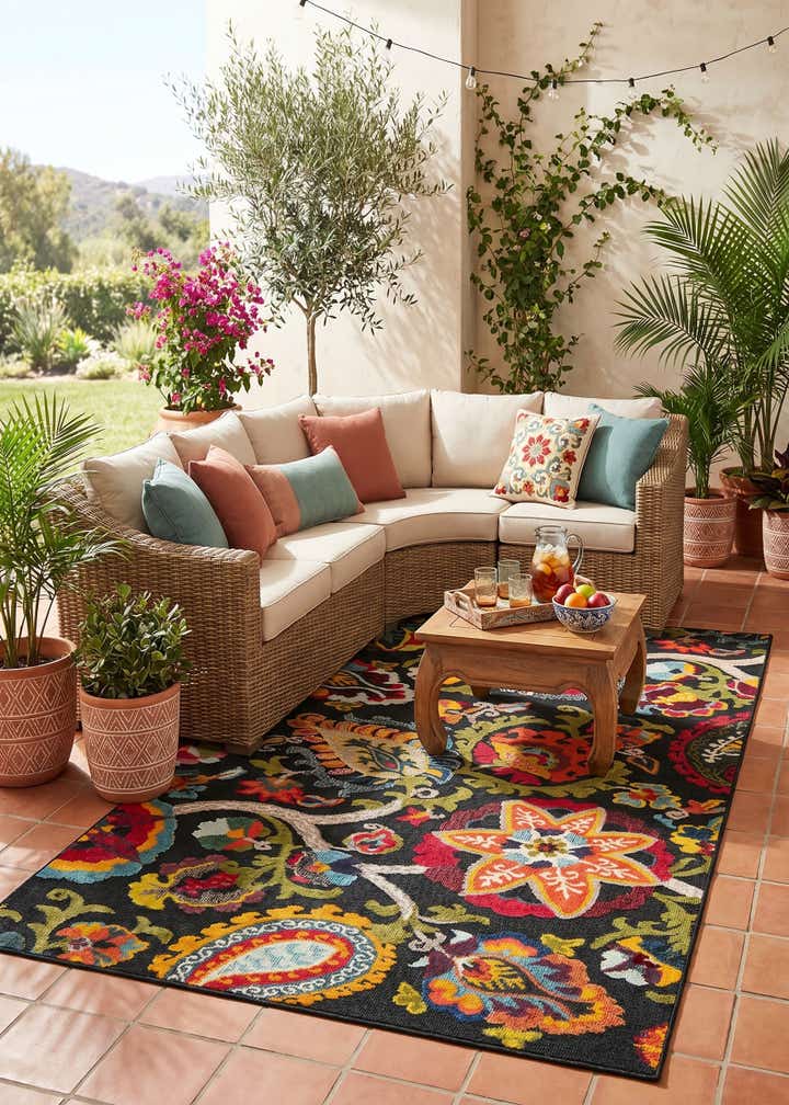 5' 3 x 8' Easy-Clean Casablanca Indoor / Outdoor Rug
