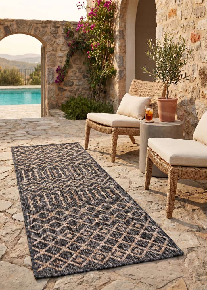 2' x 6' Easy-Clean Lattice Indoor / Outdoor Runner Rug
