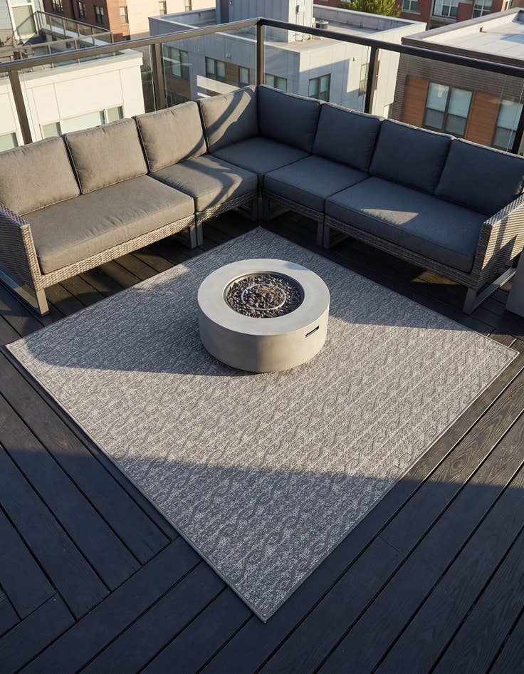 Detail image of 6' x 6' Easy-Clean Modern Indoor / Outdoor Square Rug