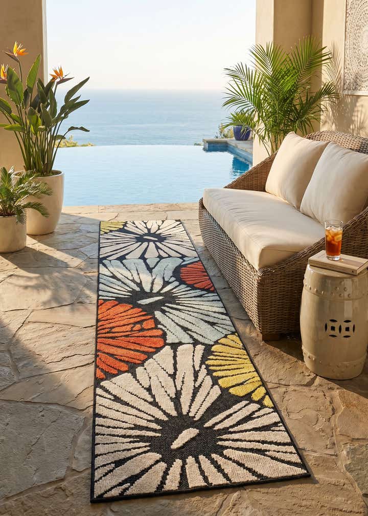 2' x 8' Easy-Clean Casablanca Indoor / Outdoor Runner Rug