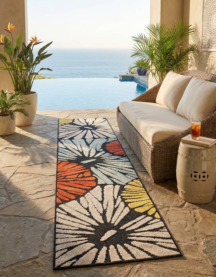 Detail image of 2' x 8' Easy-Clean Casablanca Indoor / Outdoor Runner Rug
