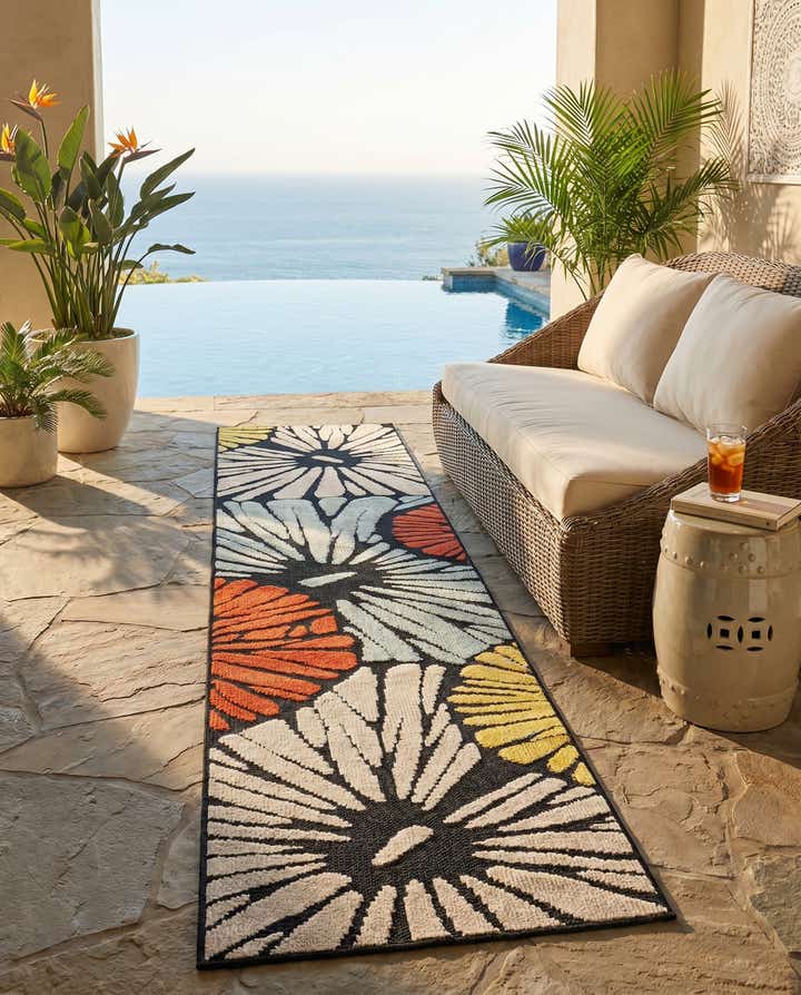 2' x 8' Easy-Clean Casablanca Indoor / Outdoor Runner Rug