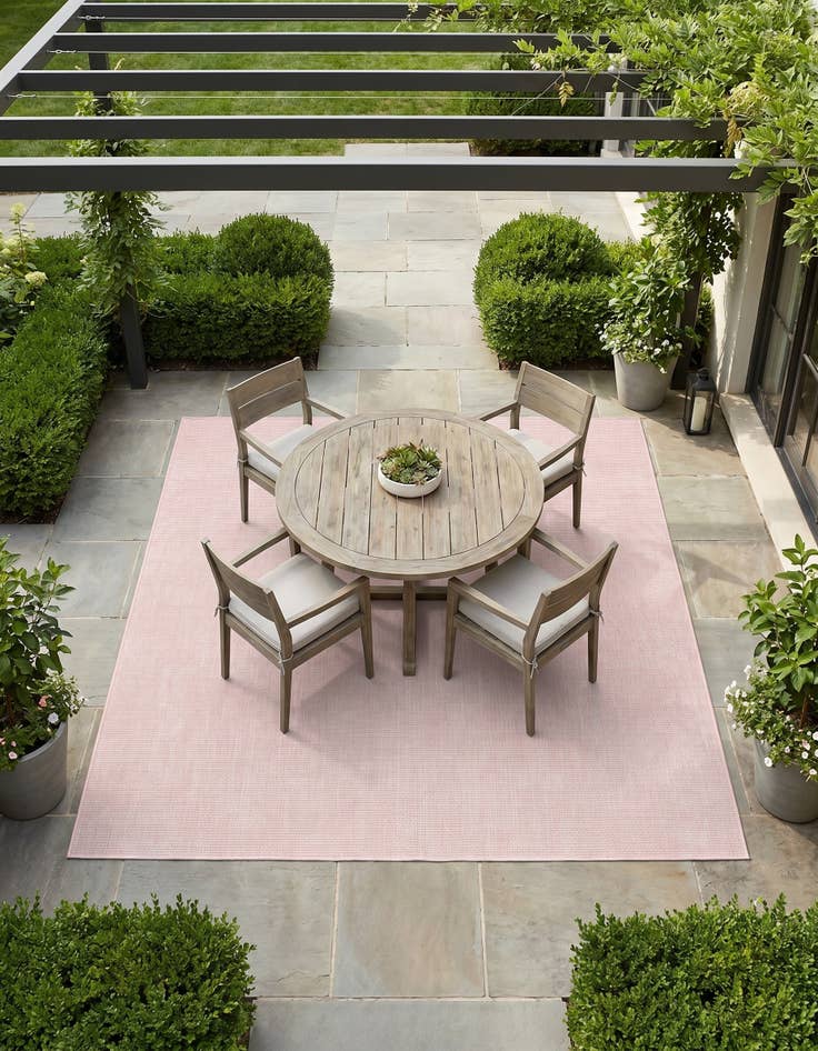 Detail image of 7' 10 x 7' 10 Easy-Clean Solid Indoor / Outdoor Square Rug