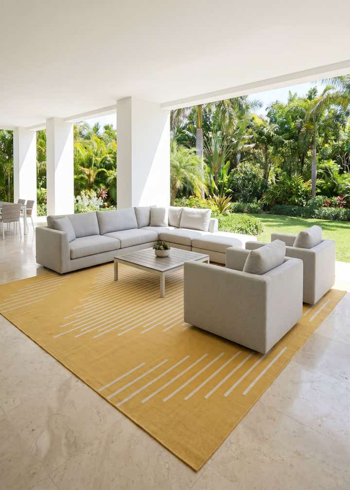 13' x 13' Easy-Clean Modern Indoor / Outdoor Square Rug