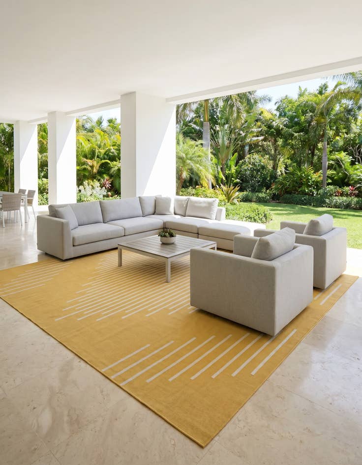 Detail image of 13' x 13' Easy-Clean Modern Indoor / Outdoor Square Rug
