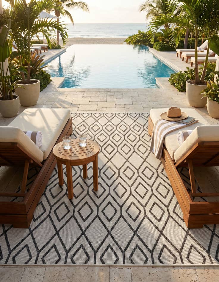 Detail image of 6' x 9' Easy-Clean Jill Zarin Turks and Caicos Indoor / Outdoor Rug