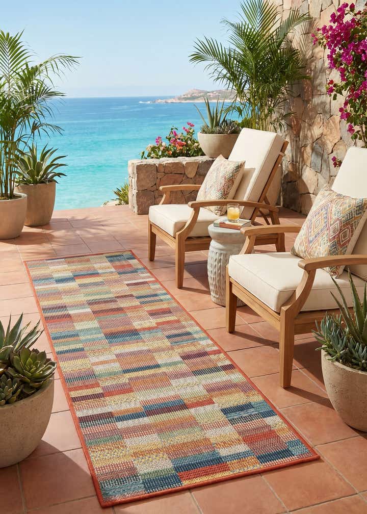 2' x 6' 1 Easy-Clean Baja Indoor / Outdoor Runner Rug