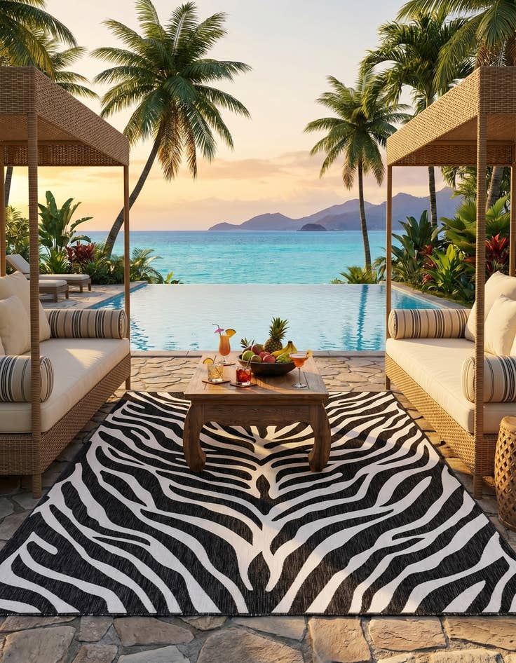 Detail image of 9' x 12' Easy-Clean Safari Indoor / Outdoor Rug