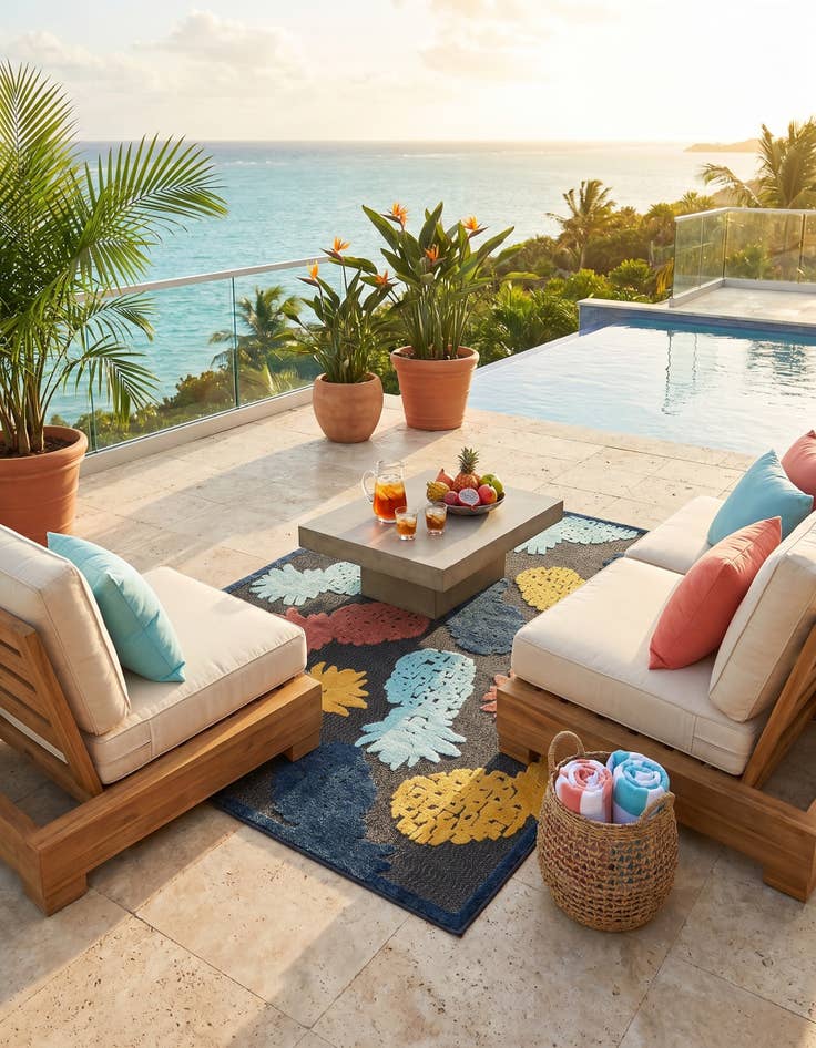 Detail image of 6' x 9' Easy-Clean Belize Indoor / Outdoor Rug