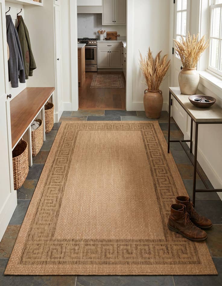 Detail image of 5' 3 x 8' Easy-Clean Border Indoor / Outdoor Rug