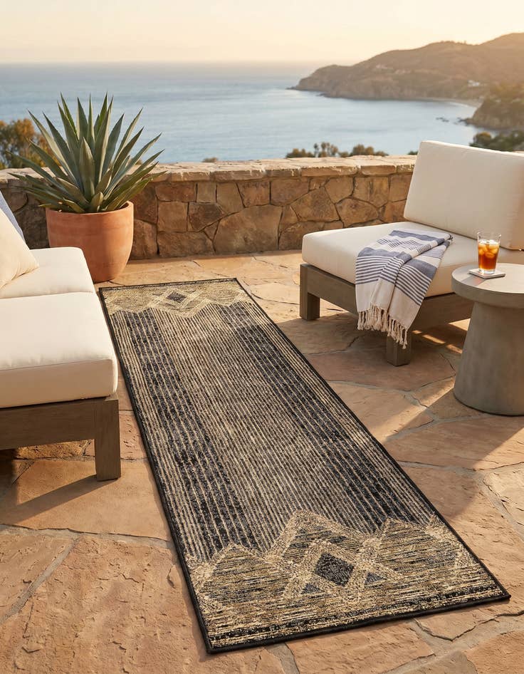 Detail image of 2' x 8' Easy-Clean Modern Indoor / Outdoor Runner Rug