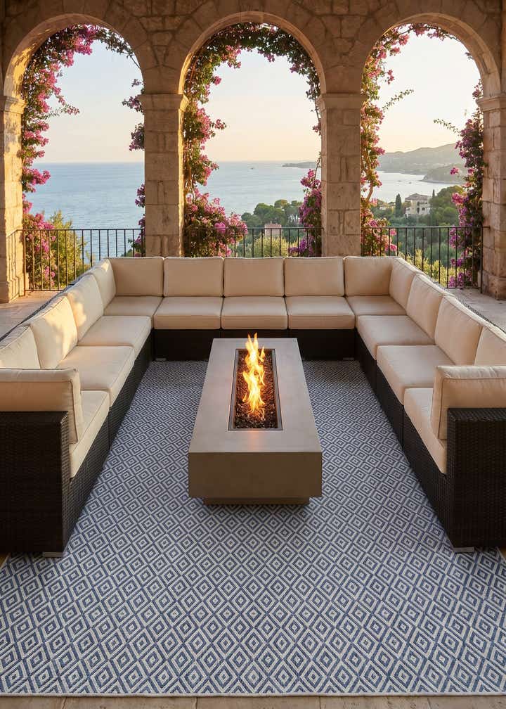 13' x 13' Easy-Clean Jill Zarin Costa Rica Indoor / Outdoor Square Rug