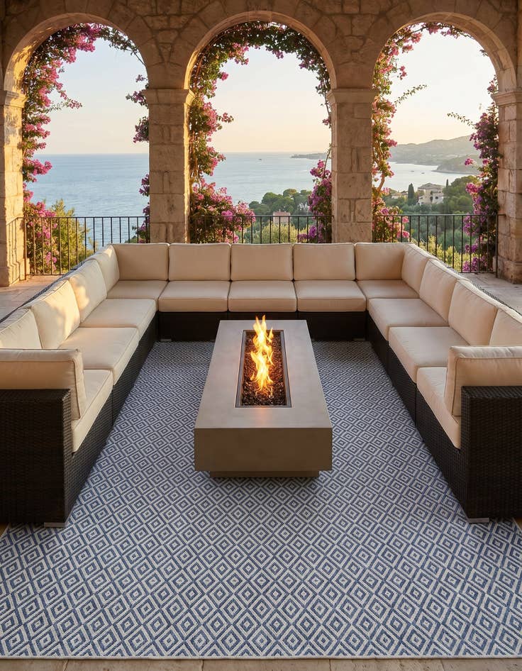 Detail image of 13' x 13' Easy-Clean Jill Zarin Costa Rica Indoor / Outdoor Square Rug