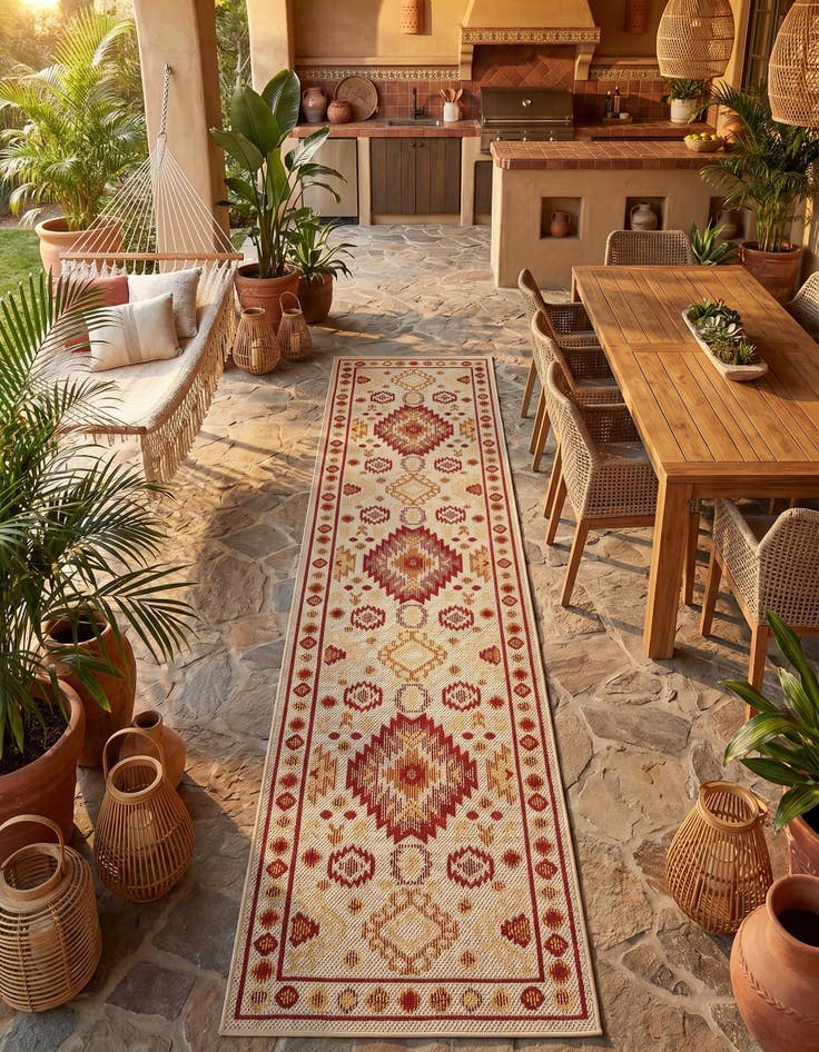 Detail image of 2' 7 x 10' Easy-Clean Baja Indoor / Outdoor Runner Rug