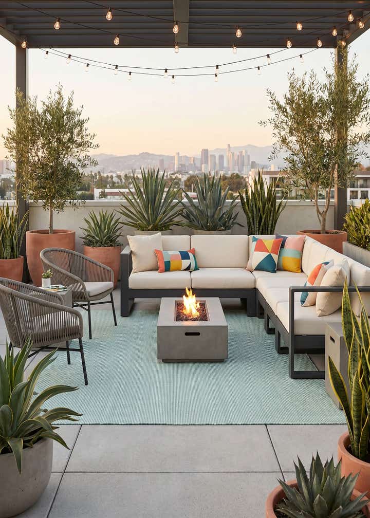 7' 10 x 7' 10 Easy-Clean Jill Zarin Palm Springs Indoor / Outdoor Square Rug