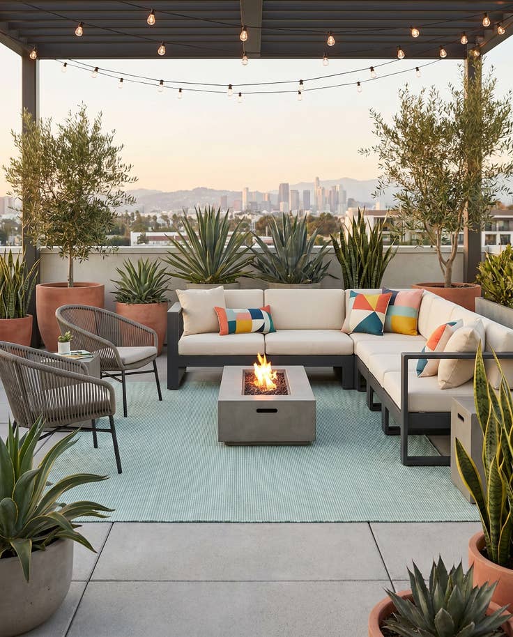 Detail image of 7' 10 x 7' 10 Easy-Clean Jill Zarin Palm Springs Indoor / Outdoor Square Rug